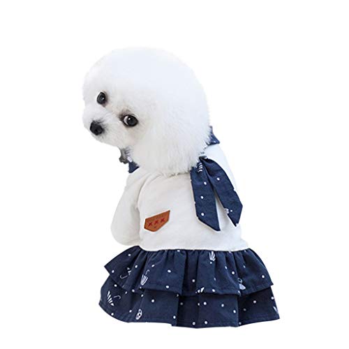 Ropa para Mascotas, Dragon868 Vestidos de Verano para Perros Pequeños Ropa de Gato Mascotas Camisa Informal Vestido con Estampado de Estrellas Vestido de Fiesta de Doble Capa