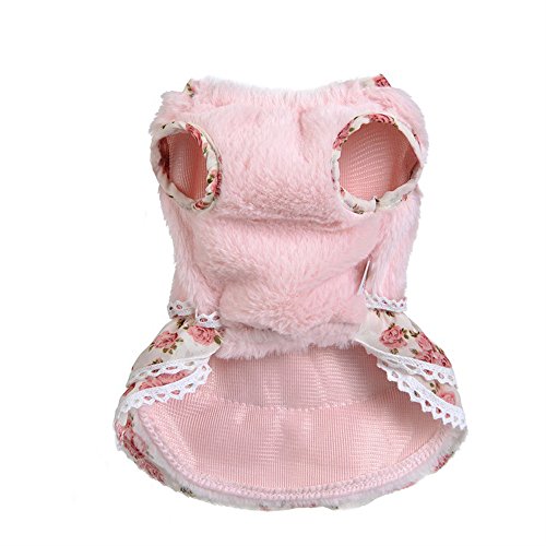 Ropa Perro Pequeño Invierno Mascota Gato Abrigo de Invierno Cachorro Cálido Bowknot Gema Suéter Falda Traje