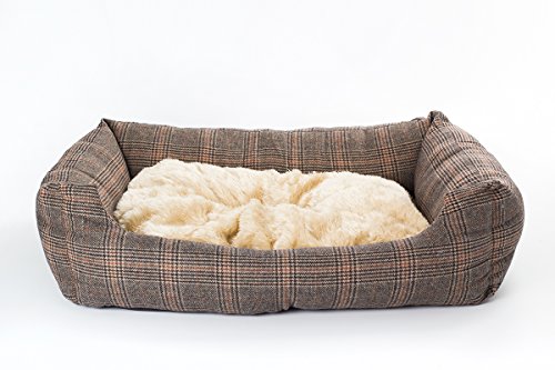 SAUERLAND Cama para Perro de Tweed, 100 x 70 cm, con cojín Reversible, cojín para Perro, Esterilla para Perro, cojín, Cama