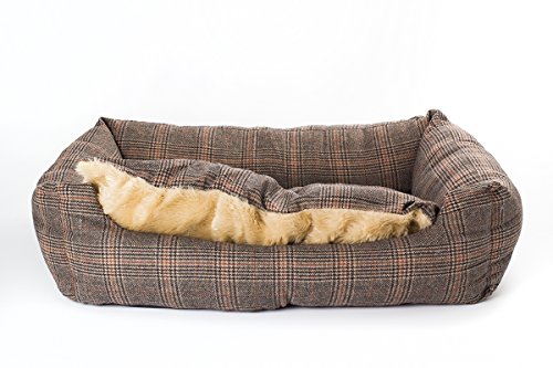 SAUERLAND Cama para Perro de Tweed, 100 x 70 cm, con cojín Reversible, cojín para Perro, Esterilla para Perro, cojín, Cama