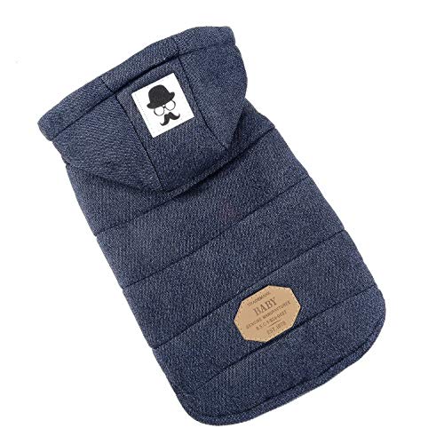 SELMAI Abrigos con Capucha para Perros Pequeños Polar Chaquetas para Perro Mediano Ropa para Gatos Sphynx Grande Mascotas Perritos Chihuahua Caminar Jugar al Aire Libre Prueba de Clima Frío Azul S