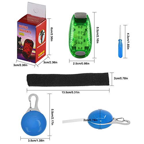 SENHAI 4 Piezas Luces de Seguridad y 4 Piezas Colgantes LED para Perros, Luz de Advertencia de Seguridad Luz estroboscópica para Caminar al Aire Libre de Noche, Corredor, Collar de Perro