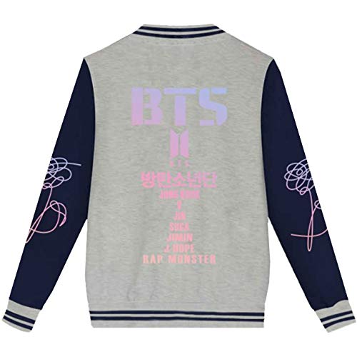 SERAPHY Unisex Sudadera Ropa Chaqueta de Beisbol para Army Suga Jin Jimin Jung Kook J-Hope Rap-Monster V 5420Gris XXS