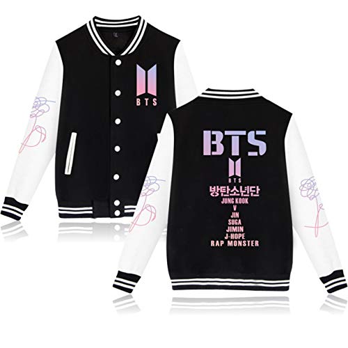 SERAPHY Unisex Sudadera Ropa Chaqueta de Beisbol para Army Suga Jin Jimin Jung Kook J-Hope Rap-Monster V 5420Negro XXS