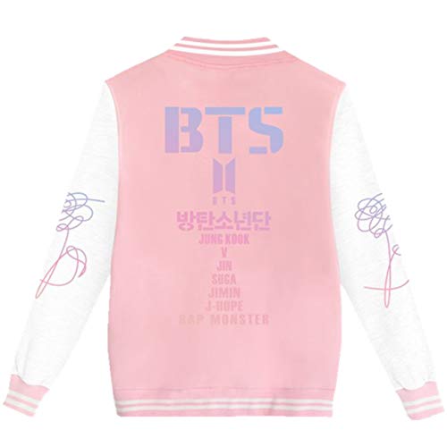 SERAPHY Unisex Sudadera Ropa Chaqueta de Beisbol para Army Suga Jin Jimin Jung Kook J-Hope Rap-Monster V 5420Rosa XXS