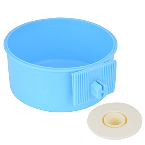 ShareWe Cuencos para Perro Gato Animal Mascotas Acero Inoxidable Platos 2 en 1 Colgando Cuenco Comedero para Gatos Perros Conejos Pequeño Animal Comida y Agua (Azul)