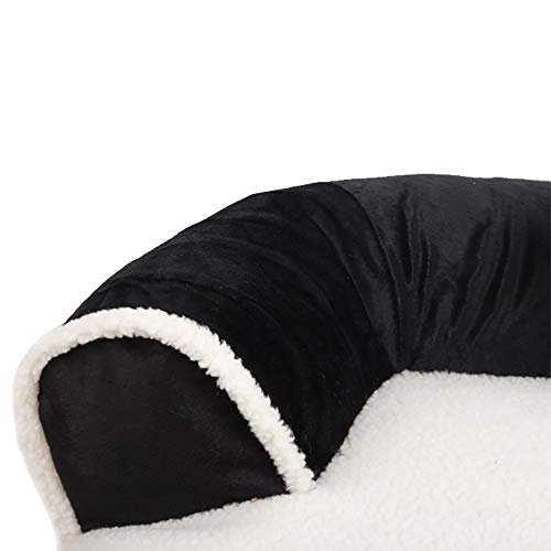 SHPEHP Cama para Gatos autocalentable para la Cama para Gatos con calefacción Reversible para Interiores para Mejorar Las articulaciones y la Cama para Perros Lavable en la máquina para Dormir-Black