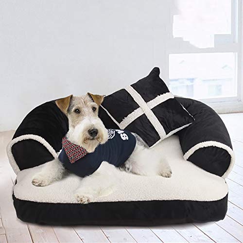 SHPEHP Cama para Gatos autocalentable para la Cama para Gatos con calefacción Reversible para Interiores para Mejorar Las articulaciones y la Cama para Perros Lavable en la máquina para Dormir-Black