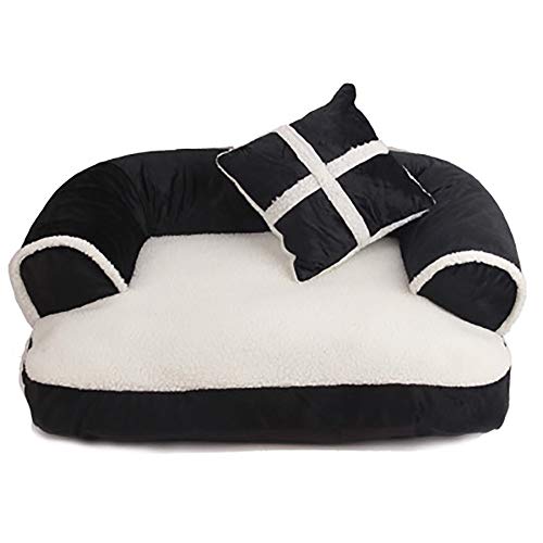 SHPEHP Cama para Gatos autocalentable para la Cama para Gatos con calefacción Reversible para Interiores para Mejorar Las articulaciones y la Cama para Perros Lavable en la máquina para Dormir-Black