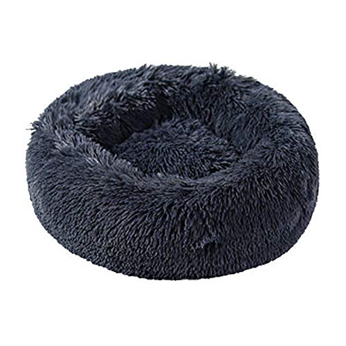 SHPEHP Cama para Perros Cama para Gatos Cama Acolchada Cama de Piel sintética Buñuelo para el Gato Alivio de Las articulaciones y Mejor sueño - Lavable a máquina, Parte Inferior Impermeable-Black-