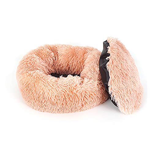 SHPEHP Cama para Perros Cama para Gatos Cojín Cama Faux Fur Donut Cuddler para Dog Cat Alivio de Las articulaciones y Mejor sueño - Lavable a máquina, Parte Inferior Impermeable S-XL