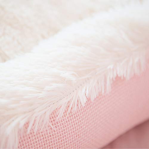 SHPEHP Deluxe Pet Bed, IKEA Pet Bed Cama para Perros con Cuddly Plush cálida Cama para Mascotas de Felpa Cuddler Pet Bed Perros medianos y Grandes Perros Transpirables-Pink-L