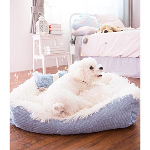 SHPEHP Deluxe Pet Bed, IKEA Pet Bed Cama para Perros con Cuddly Plush cálida Cama para Mascotas de Felpa Cuddler Pet Bed Perros medianos y Grandes Perros Transpirables-Pink-L