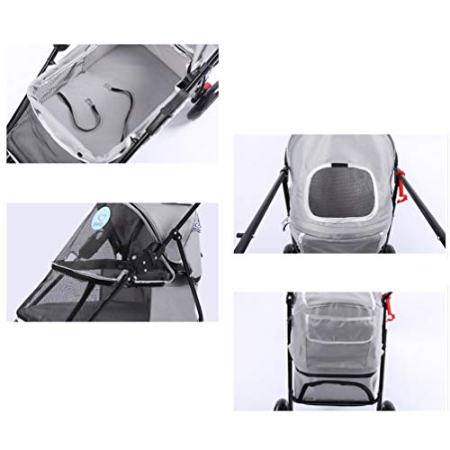 Silla Cochecito para Perro, Carrito Carro con Cubierta De Lluvia Mascota Carrito De Gato 4 Ruedas Plegable Al Aire Libre Viajar Perrito Persona Que Practica Jogging para Viaje (Color : 6)