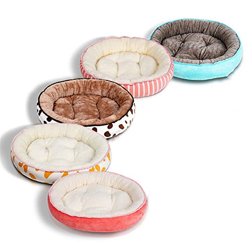 SimidunEUR Cama de Gatos y Perros Pequeños Redonda y Cálida Cama para Mascotas Cojín de Gato Lavable de Cama Lecho Ovalado，Café Leche 1,S (40 * 30CM)