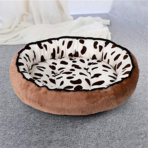 SimidunEUR Cama de Gatos y Perros Pequeños Redonda y Cálida Cama para Mascotas Cojín de Gato Lavable de Cama Lecho Ovalado，Café Leche 1,S (40 * 30CM)