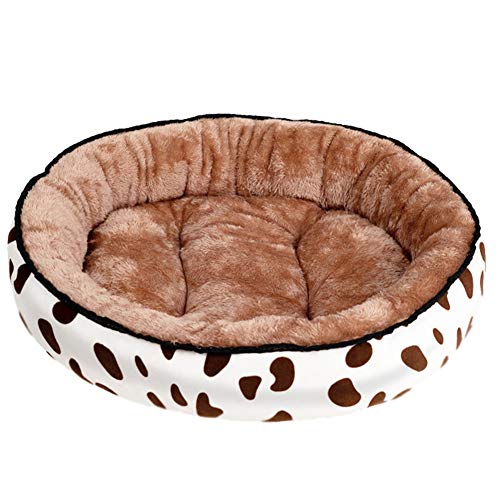 SimidunEUR Cama de Gatos y Perros Pequeños Redonda y Cálida Cama para Mascotas Cojín de Gato Lavable de Cama Lecho Ovalado，Café Leche 1,S (40 * 30CM)