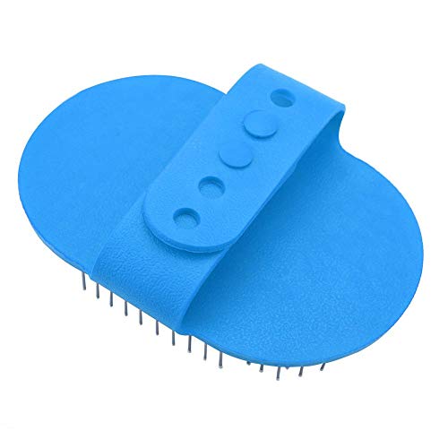 Smandy Cepillo de Silicona para Mascotas Masaje para Mascotas Baño Champú Cepillo Perros Gatos Limpieza Masaje Peine Cabeza Redonda Dientes Cepillos de Aseo para Cabello Largo y Corto(Azul)