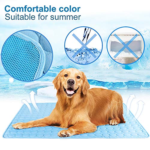 Snewvie - Alfombra de sueño para Animales de compañía, de Tejido Cool, cómoda y Transpirable para Verano, Alfombra de Perro, refrescante, cojín Suave para sofá de tamaño Grande