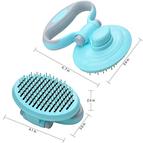 Songway Dog Cat Pet Brush Pincel de peluquería Plegable Shick Dog Slicker Brush Tool para Gatos, Perros, Masaje (Blue)