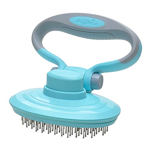 Songway Dog Cat Pet Brush Pincel de peluquería Plegable Shick Dog Slicker Brush Tool para Gatos, Perros, Masaje (Blue)