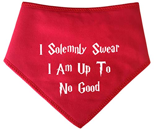 Spoilt Rotten Pets S I Solemnly Swear I Am Up To No Good - Bandana para Perros Rojos - para los Fans de Harry Potter Que los Perros Van a Hogwarts (XL Perro Grande Husky, GSD, Newfies y Chow)