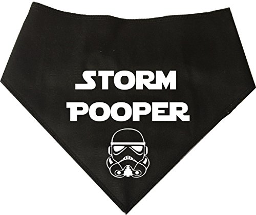 Spoilt Rotten Pets, S4 Storm Trooper Storm Pooper Bandana Negra Inspirada en Star Wars para Perros Aptos para Husky, GSD, Newfies y Chow Perros de tamaño Grande