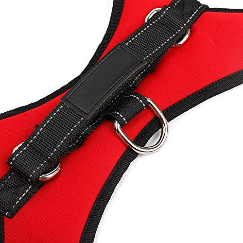 SPORS Suministros para Mascotas de cinturón de tracción de Collar de Perro Mediano y Grande, Cuerda de tracción de Collar de Perro Impermeable-Red-XL