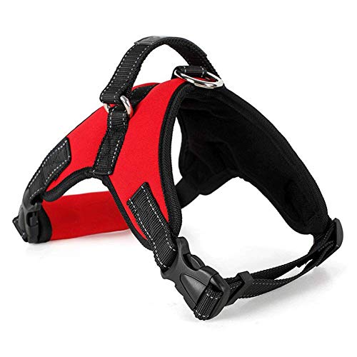 SPORS Suministros para Mascotas de cinturón de tracción de Collar de Perro Mediano y Grande, Cuerda de tracción de Collar de Perro Impermeable-Red-XL