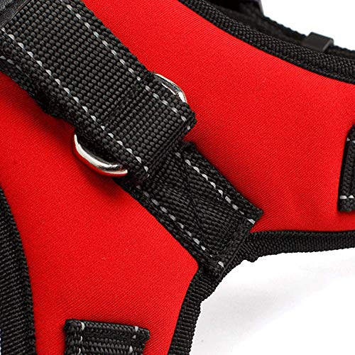 SPORS Suministros para Mascotas de cinturón de tracción de Collar de Perro Mediano y Grande, Cuerda de tracción de Collar de Perro Impermeable-Red-XL