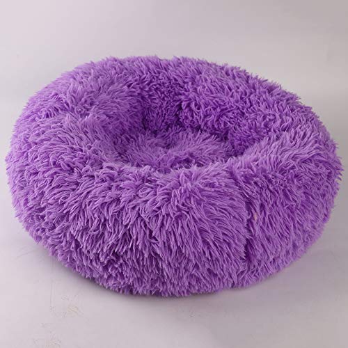 SPTHY Cat Bed Kennel, Nido De Felpa De Invierno Cálido para Perros Y Gatos Pequeños, Alivia El Dolor Articular Y Muscular,Púrpura