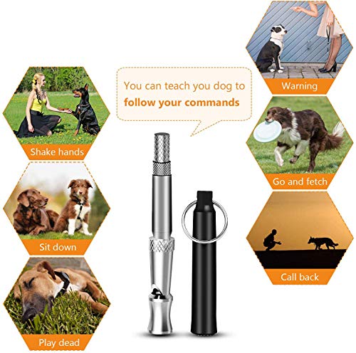 Sunshine smile Silbato para Perros,Silbato para Perros con acollador,Silbato para Perros frecuencia Ajustables,Silbato para Perros ultrasonido,Silbato para Perros adiestramiento