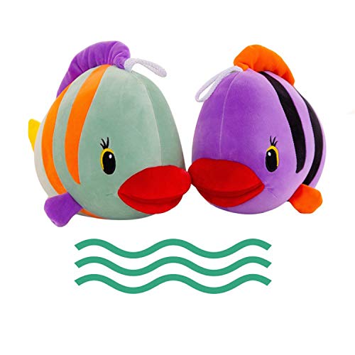 SYLTL Besos de Pescado Juguetes de Peluche, Regalo Cumpleaños Linda Pez Arcoiris Grandes Labios Rojos Hugging Pillow día San Valentín,Azul,60cm