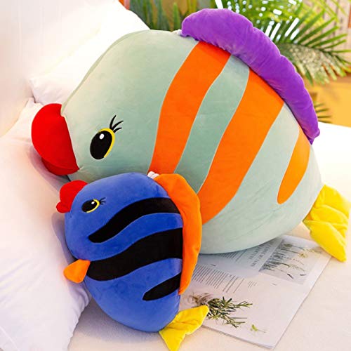 SYLTL Besos de Pescado Juguetes de Peluche, Regalo Cumpleaños Linda Pez Arcoiris Grandes Labios Rojos Hugging Pillow día San Valentín,Azul,60cm