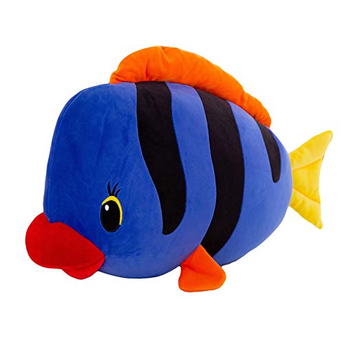 SYLTL Besos de Pescado Juguetes de Peluche, Regalo Cumpleaños Linda Pez Arcoiris Grandes Labios Rojos Hugging Pillow día San Valentín,Azul,60cm