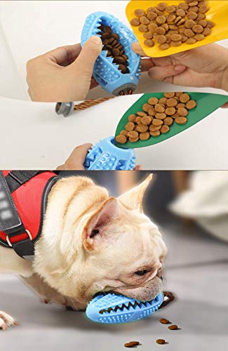 SZDPC Cepillo de Dientes para Perros, Conjunto de 2 Piezas, Juguete para Masticar,Caucho Natural no tóxico, Cuidado Dental para Perros Limpieza de Dientes (M, Azul)