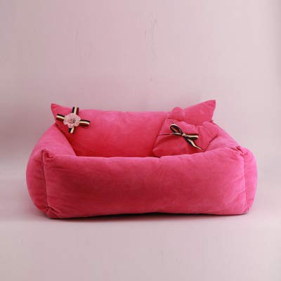 SZGS Cat Nest Pet Bed-Plush Pet Nest Cat Dog Cat House otoño e Invierno más Terciopelo Grueso párrafo Rosa Desmontable, Black Friday, Mascotas-L(within35kg)