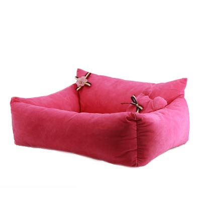 SZGS Cat Nest Pet Bed-Plush Pet Nest Cat Dog Cat House otoño e Invierno más Terciopelo Grueso párrafo Rosa Desmontable, Black Friday, Mascotas-L(within35kg)