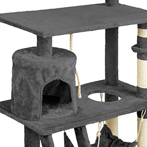 TecTake Rascador para Gatos Árbol para Gatos Sisal Juguetes 141 cm (Gris | no. 401853)