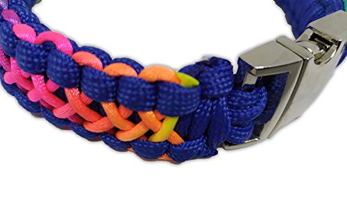 Thrasto Pets Dog Collar Rainbow One - Collar Perro Hecho a Mano de Cuerda Trenzada. Collar Paracord. Collar Perro Arco Iris. Tres Medidas, Resistente al Agua (Pequeño)