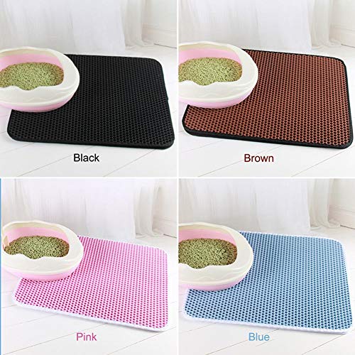 Thrivinger 45x6.cm Doble Alfombra De Arena para Gatos A Prueba De Arena Estera para Gatos Impermeable para Gatos Y Perros Estera para Mascotas Universal Suministros para Gatos