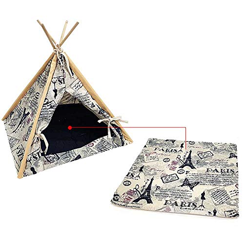 Tienda de campaña portátil para mascotas Online, plegable, de lona para nido de mascotas, para gato/perro, cama extraíble y lavable, 2 piezas (45 x 45 x 60 cm)