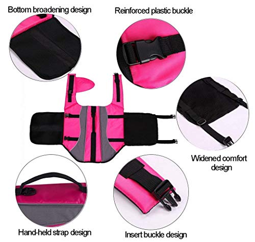 Tineer Perro Chaleco Salvavidas Life Jacket Swimming Suit Seguridad Traje de baño Chaleco Reflectante Mascota Flotación Salvavidas Natación(XS, Rosa)