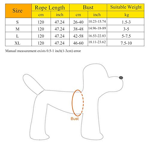 TOPINCN - Arnés para Perros, Mezcla de algodón, Correa de Entrenamiento para Cachorros, Transpirable, Correa para el Pecho para Perros y Gatos, con Cuerda para Tirar y Gancho para Mascotas pequeñas