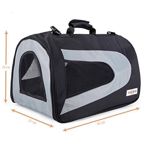 Transportín plegable para mascotas - Ideal para gatos, cachorros de perro, perros pequeños, conejos.