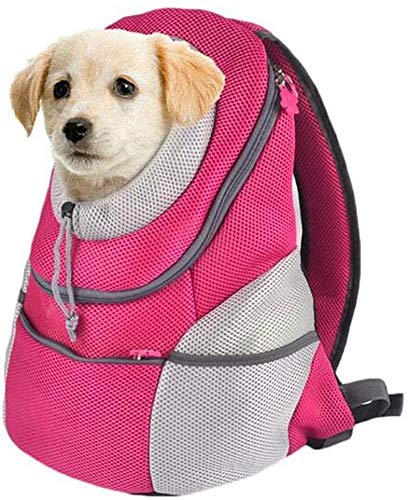 TRYSHA Perrito del gato del perro casero Aoxsen Pet Carrier bolsa mochila portátil aprobado viajes en aerolíneas de hombro del portador de malla transpirable ajustable Bolsa de frente Cabeza fuera dis