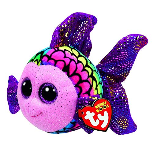 Ty Beanie Boos Elefante y Mono Juguetes de Peluche para niña Conejo Fox Lindo Animal Búho Unicornio Cat Ladybug 6 "15cm Rainbow Goldfish