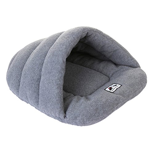 UEETEK Cueva para Perros Gatos Mascotas Cama Gato Invierno Casa Cama Perro Lavable Suave Cálido Gris Tamaño L