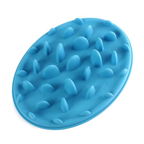 UEETEK No mascota cachorro perro gato lento alimentador Anti Slip Choke trago engordar agua Bowl plato alimentación - tamaño S(Blue)