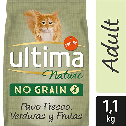 Ultima Nature No Grain Pienso para Gatos sin Cereales con Pavo, Pack de 8 x 1.1kg - Total: 8.8kg